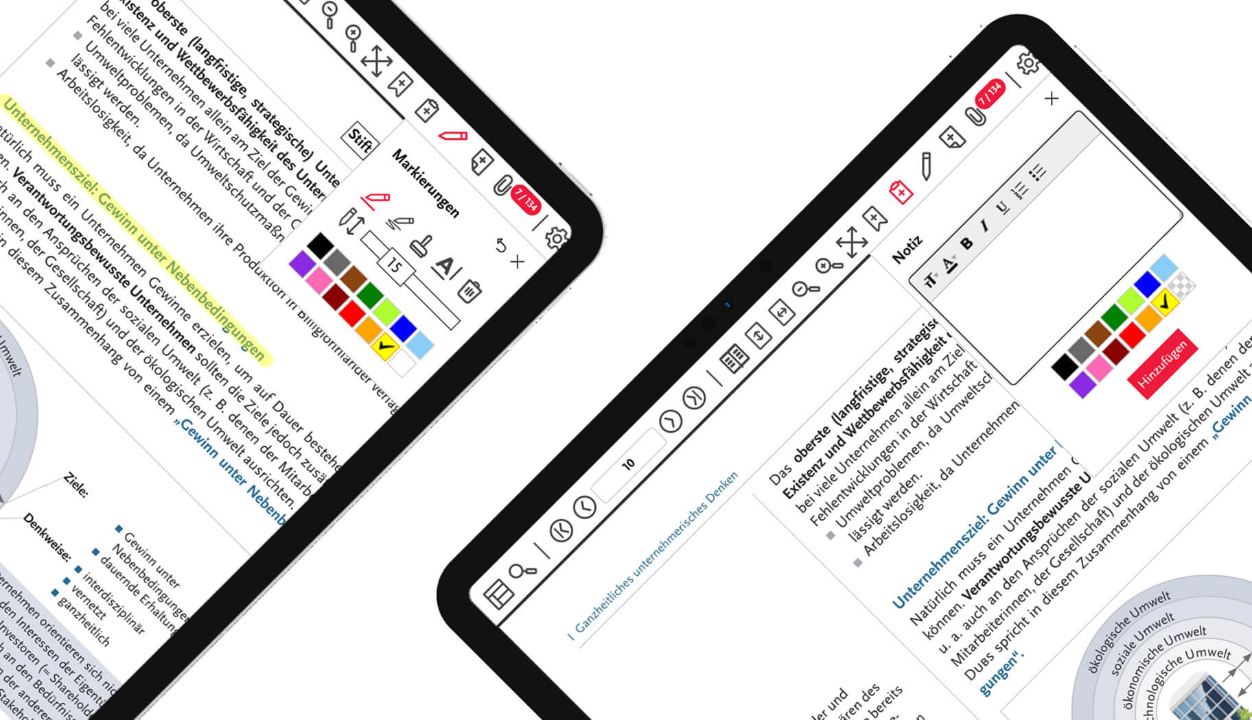 Such-, Notiz-, Markier- und Lesezeichenfunktion Such-, Notiz-, Markier- und Lesezeichenfunktion