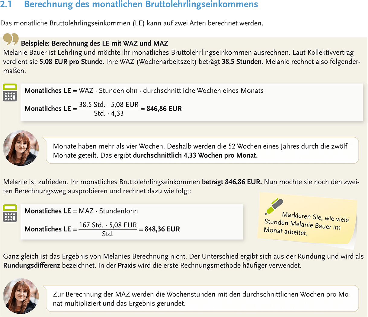 Mit Abbildungen und Beispielen unterstützen