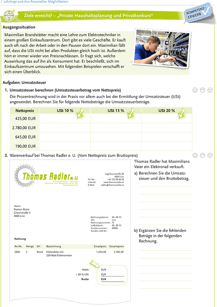 Kompetenzerwerb am Ende jedes Kapitel überprüfen – direkt im Buch und digital