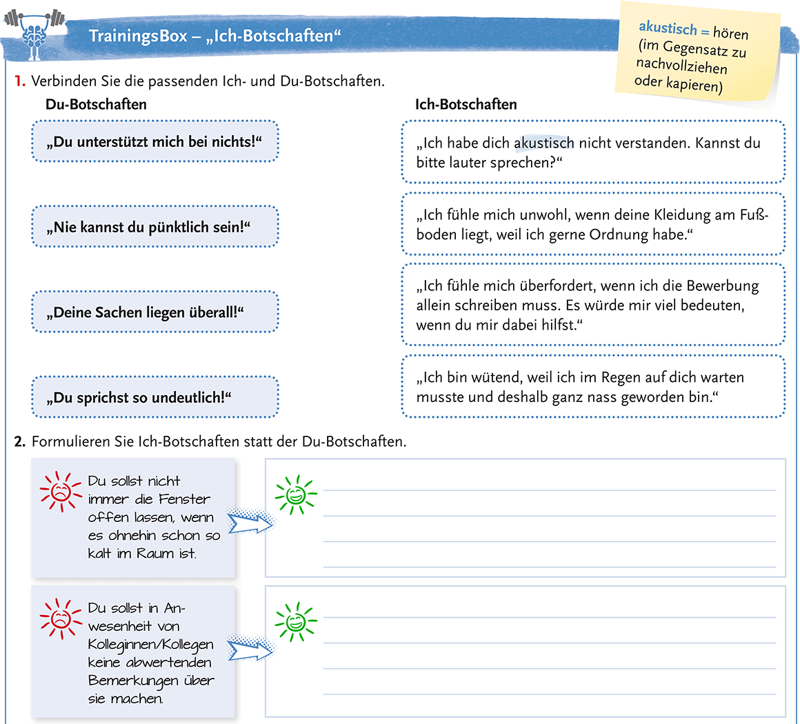 Arbeitsbuch mit Platz zum Ausfüllen der Übungen