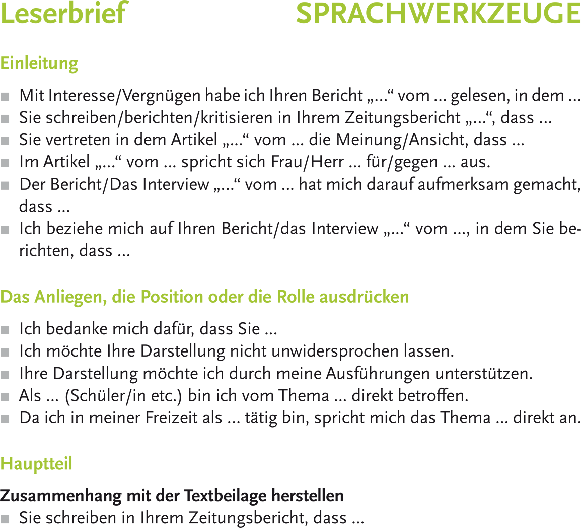 SPRACHWERKZEUGE bieten praktische Formulierungshilfen SPRACHWERKZEUGE bieten praktische Formulierungshilfen
