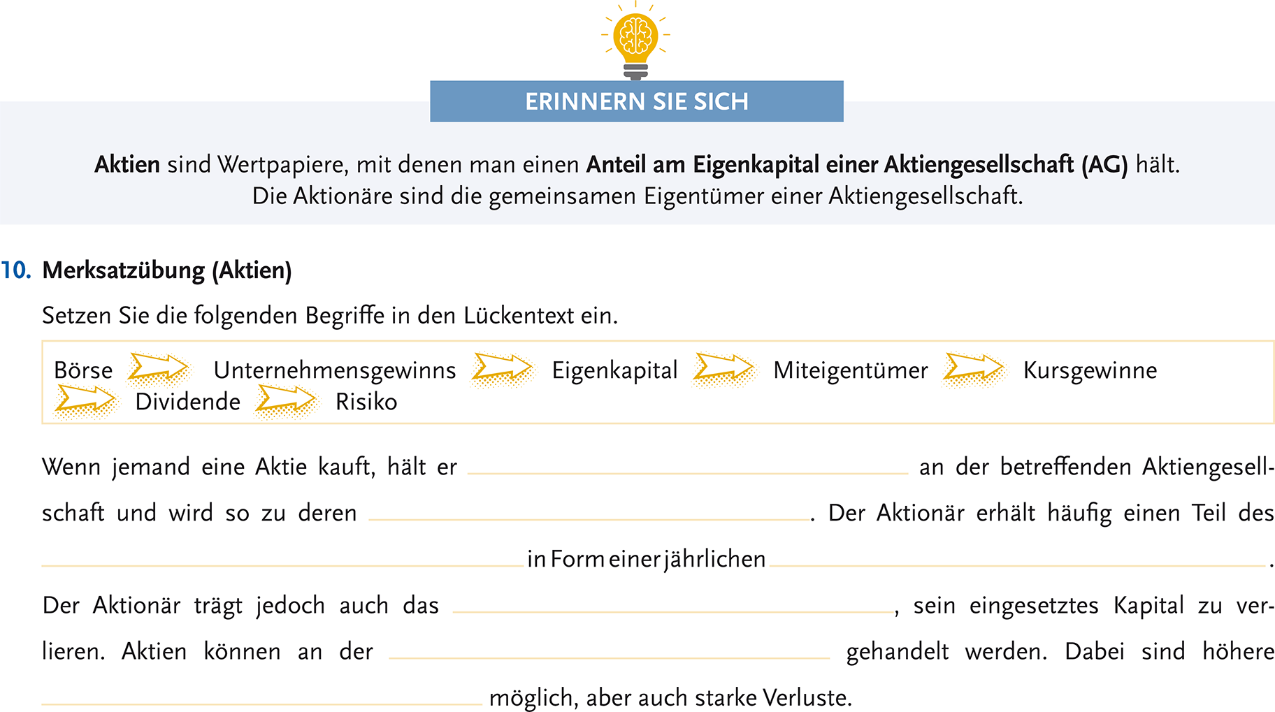 Merksätze werden im Übungsband wiederholt und mit einer Übung verknüpft Merksätze werden im Übungsband wiederholt und mit einer Übung verknüpft