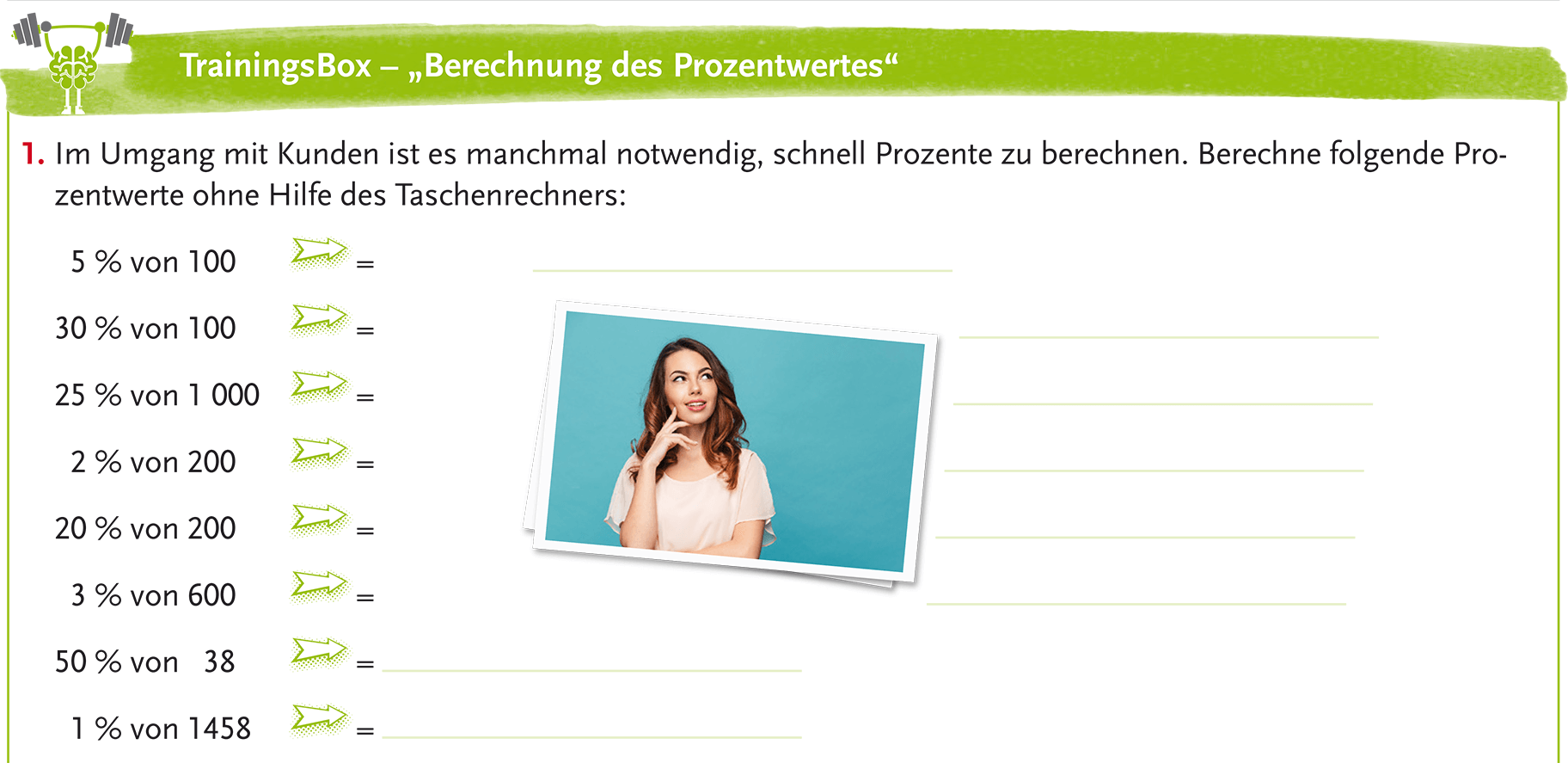 Die Schüler/innen werden zum eigenständigen Berechnen der Aufgaben motiviert Die Schüler/innen werden zum eigenständigen Berechnen der Aufgaben motiviert