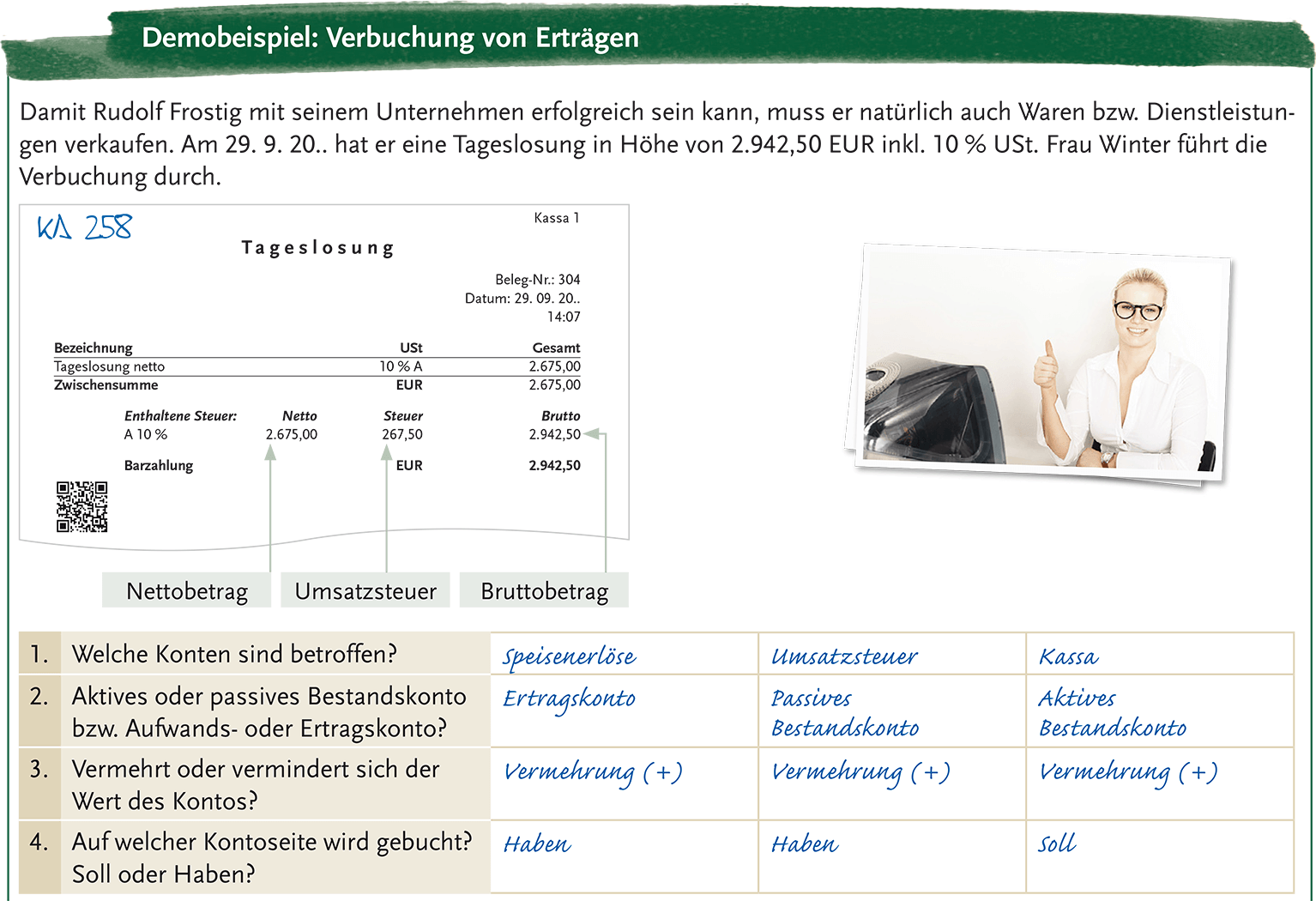 Durchgängige Demobeispiele zeigen die Zusammenhänge des RW auf