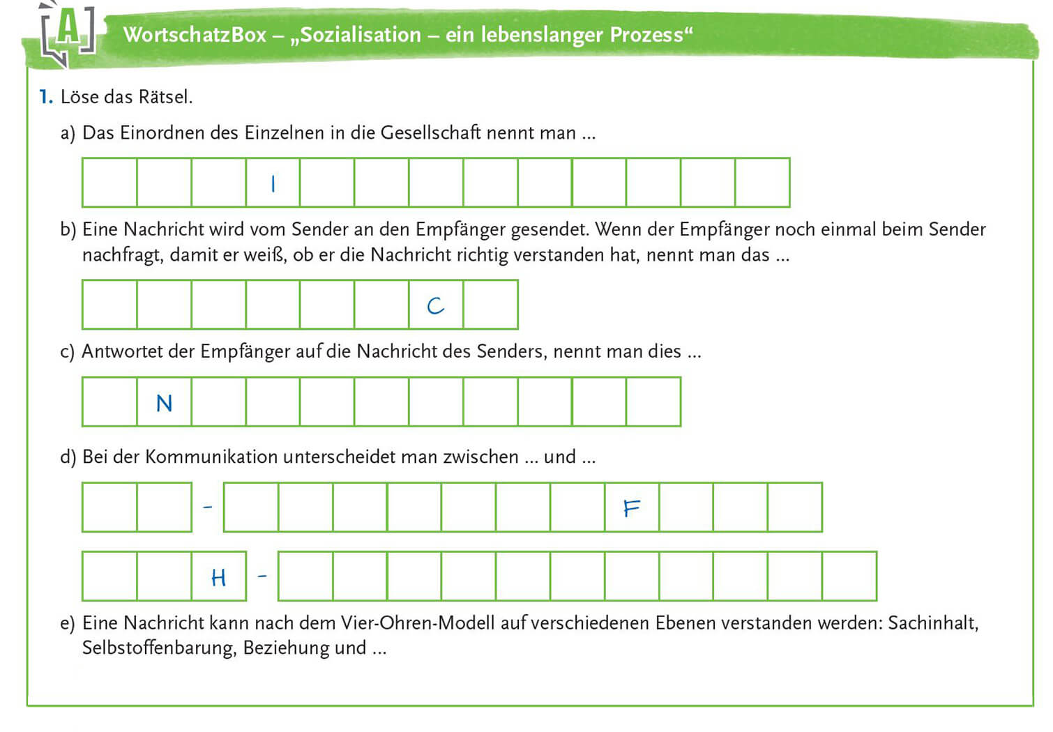 WortschatzBoxen helfen dabei, die wichtigsten Begriffe eines Kapitels zu festigen